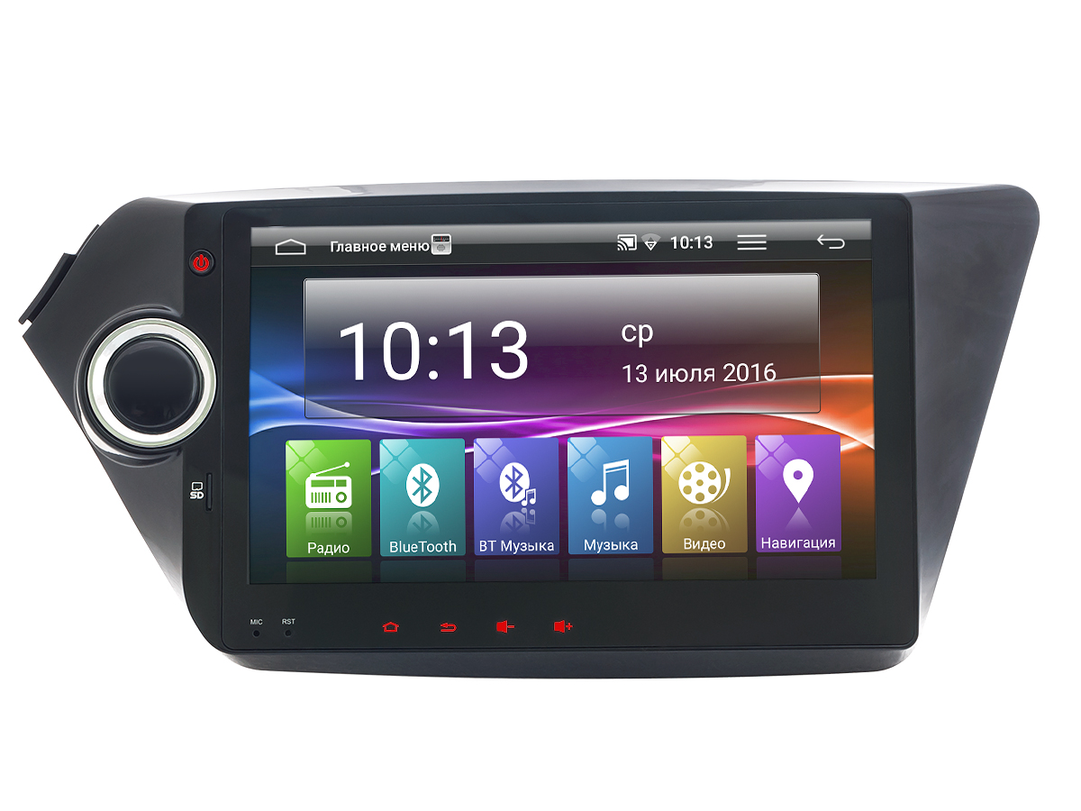 Штатная автомагнитола на андроиде 5.1 без CD/DVD-привода Kia Rio 2011-2018 с GPS-навигацией, Wi-Fi и Bluetooth Incar AHR-1853